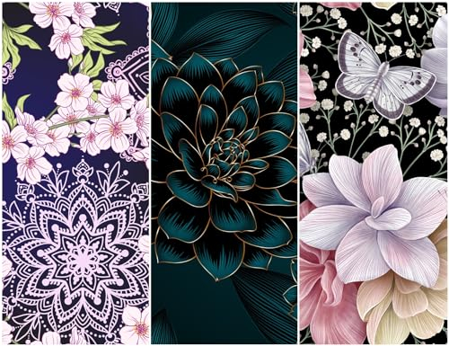 Heko Panels Oxford Stoff Panel Wasserdicht Mit 3 Mustern Canvas-Stoff Polyester Stoff Zum Nähen Nähstoffe Dekostoffe Wasserabweisend Blickdicht 121,5 x 153 cm Blumen