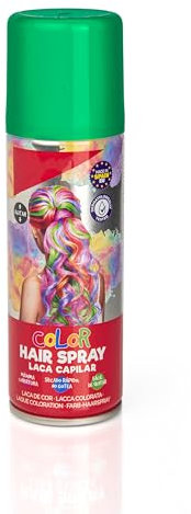 Laca de Pelo Color Verde 125ml - Spray Colores para Cabello Rápida coloración, Lavable