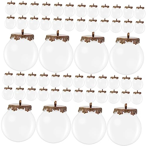 NUOBESTY 40 Sätze Glaskugel Anhänger Halsketten Schneekugel klare Glaskugelfunde Glaskuppel-Globus-Anhänger Schmuck eine Halskette Kugel aus Glaskuppel Kugelanhänger aus Glas Krone Zubehör
