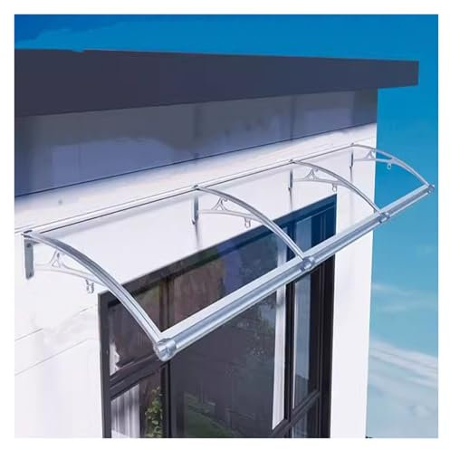 Tenda da finestra per porte e finestre, trasparente, 60 x 80 cm, con staffa in alluminio, protezione UV e neve, tenda esterna per finestra per ingresso