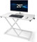 Aconcept Compact 26 x 14 White Lift Standing Desk Converter, Manual Adjustable Height Sit Stand up Desk Riser, for Monitor or Laptop Workstation