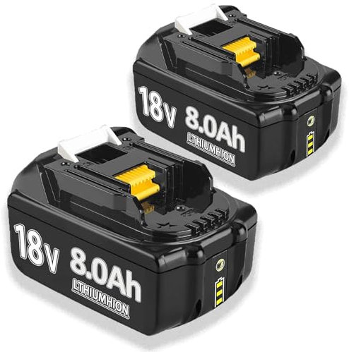 2 batterie di ricambio da 18 V 6,0 Ah per Makita BL1850B BL1840 BL1830 BL1860B BL1815 BL1835 BL1850B BL1845 BL1850 BL1860B 194205-3 LXT-400 con batteria per utensili LED