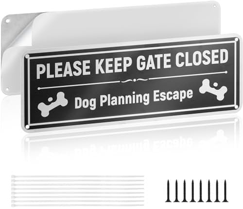 Please Close the Gate Sign Dog 2pcs, Mellbree Aluminum 25 * 9cm Sign for You to Remind Others to Shut the Gate
