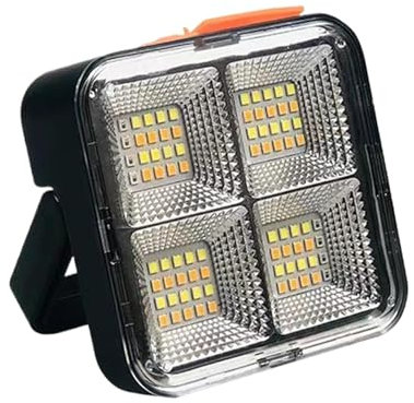 Lampe de camping rechargeable, lampe de travail solaire,Lampe de travail solaire extérieure - Lampe de travail portable avec poignée, lampe de travail à économie d'énergie pour le camping et la survie