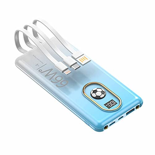 power bank fast charging,Power Bank with Built in Cables, 20000mAh USB C pack 4 Outputs 2 Inputs with LED Type C Charger