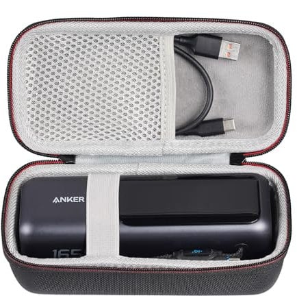 YipuVR Carrying Case for Anker Laptop Power Bank 25,000mAh 165W, Portable Hard Travel Case Compatible with Anker Laptop Power Bank 165W, Drop and Scratch, with Mesh Bag, Holds Data Cables (Grey)