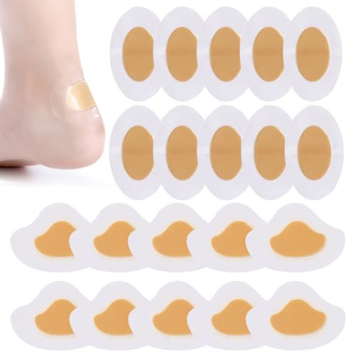 XYTAHDM 40 Pièces Pansements Ampoules Talon,Ovale Pansements Hydrocolloïde Gel Bandages, Pansements Invisibles en Gel Hydrocolloïde,Pansements Ampoules Talon pour Prévention et Soin des Pied
