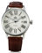 DEARMAMY Automatische Mechanische Herrenarmbanduhr Mit PU Band Weiß Silber Armbanduhr Mit Braunem Lederband Präziser Zeitmessung Modell Sewor