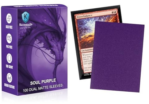 Katomula MTG Card Sleeves, Dual Matte Card Sleeves, Standard Card Sleeve for MTG, PKM, Flesh & Blood, Soul Purple