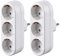 2 Stück Steckdosen, Mehrfachstecker, 3 in1 Steckdosenadapter, Weiß (250V / 16A)