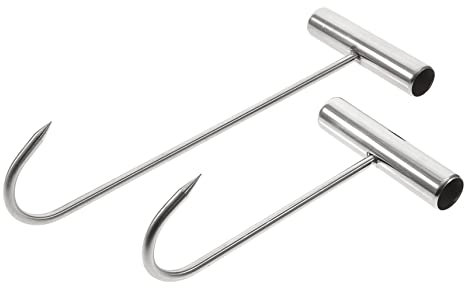 Alipis 2 Pezzi Gancio Per Carne in Acciaio Inossidabile Ganci in Acciaio Inossidabile Gancio Sospeso Di Carne Strumento Da Macelleria Gancio Da Cucina T Gancio Argento