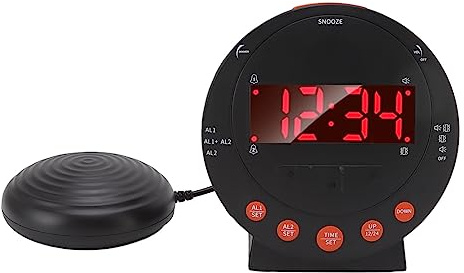 Fdit Extra Lauter Vibrierender Wecker 110 Dezibel für Studenten Elder, Super Shaker Digital
