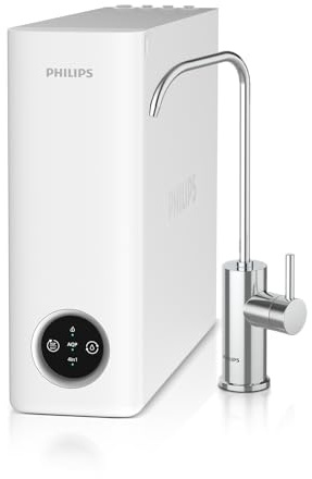 Filtre à eau à osmose inverse sous évier, purificateur d'eau compact sans réservoir Philips à 5 étapes, système RO certifié NSF/ANSI 372, 2:1 pur pour drainer