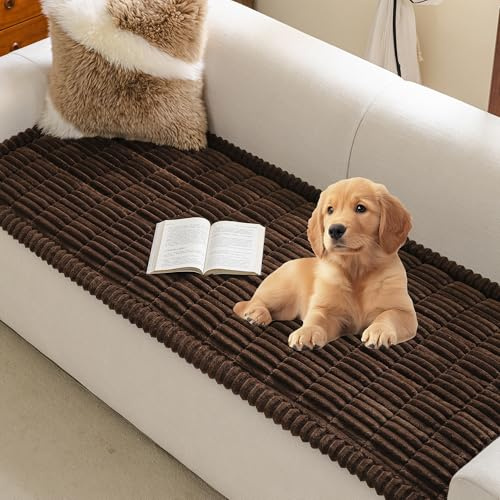 MYSKY HOME Sofa Überzug Waschbar für Haustiere Sofabezug 3 Sitzer | Schokolade,1 Stück,70x180cm,Sofadecke Rutschfest,Weich Sofa Überwurf Couch Überzug Sofa Überwurfdecke,Sofa Topper für Flecken