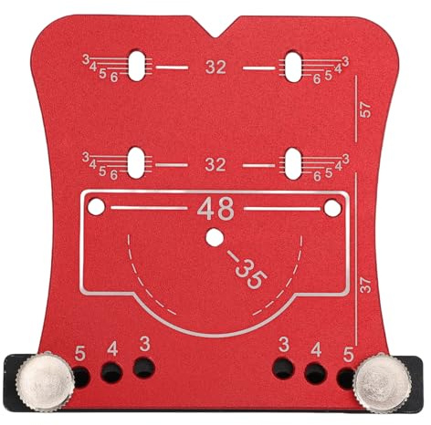 WOHPNLE Concealed Hinge Jig, 35mm Aluminum Alloy Cabinet Hardware Jig Marking Template Hole Drilling for Woodworking Cabinet Door Hinges Mounting Tool Hardware