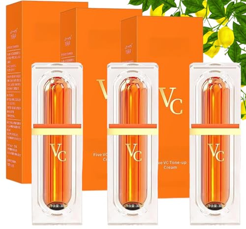 Vitamin C Tone Up Cream Set, 2025 NEW VC Cream for Face, Quick Makeup Moisturizer, Lightweight VC Toner​​-Blended Formula for Smoothing & Glowing All Skin Types (3Pcs)