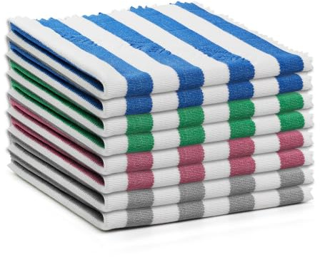 Das blaue Wunder | Brillant Premium Brillenputztuch 8er-Set | 20 cm x 20 cm | streifenfrei, fusselfrei, Bambus Reinigungstuch für Brillen | Brillentuch (1, bunt)