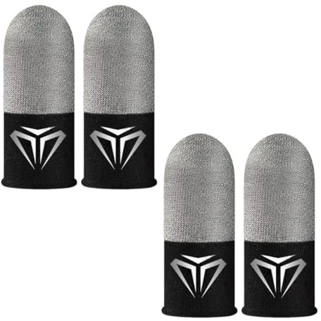 GYCAQAC Fundas para Dedos para Juegos Móviles, 4 Piezas, Contacto sin Fisuras con la Pantalla, Dedales Gamer Dedales para Jugar al Movil Transpirable Gaming Disparos sensibles al Sudor