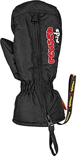 Reusch Ben Mitten warme, Winddichte und atmungsaktive Winterhandschuhe Fäustlinge Kinder Babys Kleinkinder Mädchen Jungen für Alltag Schlittenfahren Schnee, schwarz, I (ca. 1-2 Jahre)