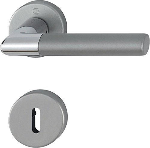 HOPPE Rosettengarnitur Lecce 1405/42KV/42KVS Alu,OB, DIN L/R