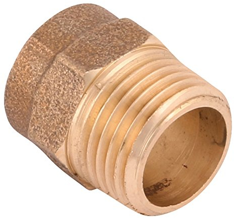 Rotguss-Übergangsnippel | Nummer 4243G | 18 mm x 1/2 Zoll Außengewinde