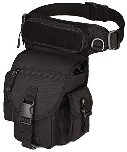Xieben Outdoor Drop Bein Tasche für Herren Frauen Militärische Taktische Motorrad Bauchtasche Reise Outdoor Camping Reiten Mehrzweck Fanny Gürteltasche Hip Bum Pack Schwarz