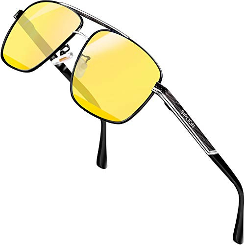 SPLION hd nachtsichtbrille autofahren für brillenträger Rechteckige autofahrerbrille nachtsicht Metall Rahmen 1823(night driving glasses)