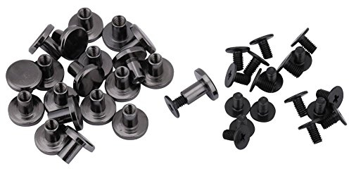 20 Sets Schrauben Buchschrauben DIY Messing Flachkopf Gurtband Nieten + Schraube für Gepäck Lederhandwerk 5mm 8mm Nieten Strap Griff Tasche Zubehör(5mm)