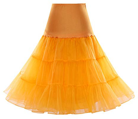 Boolavard 1950 26 Rockabilly Jupon Jupon Retro Vintage Petticoat Tutu Swing Rouge, Noir, Blanc, Bleu, Rose (S-M (32-40), Or)