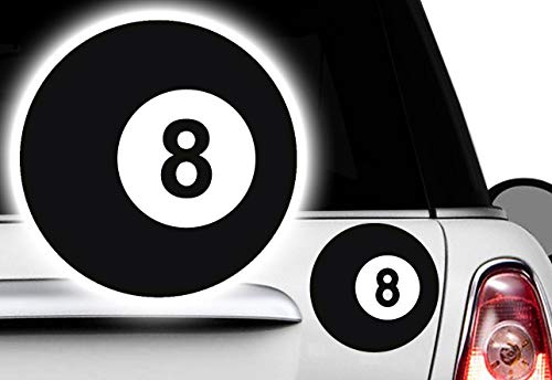 HR-WERBEDESIGN 3X Billard Kugel, 5x5cm Ball Pool Lucky 8 Billardkugel Aufkleber Eightball V8