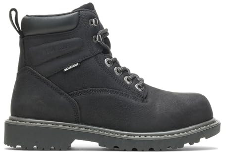 Wolverine Floorhand Damen Stiefel, wasserdicht, Stahlkappe, 15,2 cm, Schwarz, 40 EU