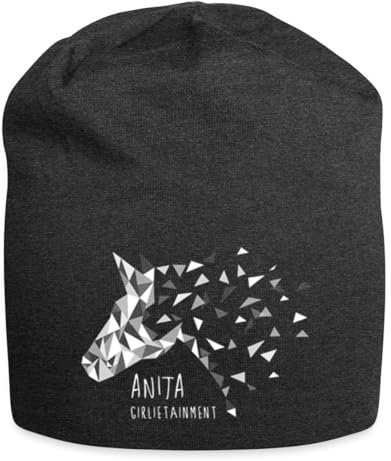 Spreadshirt Anita Girlietainment Low Poly White Design Jersey-Beanie, One Size, Anthrazit