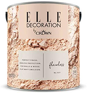 Crown ELLE DECORATION Flawless No. 527, 2,5 L, extra-matte Premium Wandfarbe für Innen, für Wände und Holz, hohe Deckkraft, Innenfarbe,gedämpfter cremefarbener Leinenton