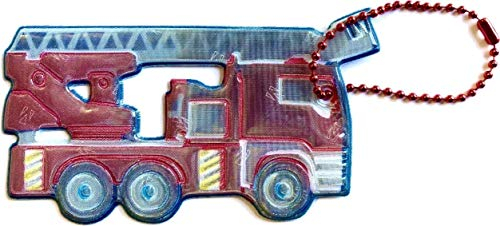 Reflektoranhänger * Feuerwehr * für bessere Sichtbarkeit im Straßenverkehr | Bis 100m Sichtbar | Reflektor beidseitig Bedruckt | Für Schüler und Kinder im Dunklen