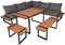 Lounge-Eckgruppe BELMIRA 6-TLG Garten Sitzgruppe Outdoor Braun Holz Metall Möbel