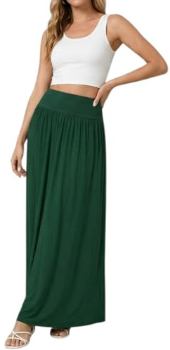 Crazy Girls Womens Pleated Fold Over High Waist Gypsy Long Maxi Skirt UK 8-22