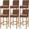 Dimatic Samt Plüsch Stuhl Abdeckung Theke Pub Bar Hocker Stuhl Slipcover für Esszimmer Cafe Barhocker Slipcover Möbelschutz Anti-Rutsch-Bezug mit elastischem Boden, 6er Set, Braun