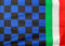 Bandierone colori nero e azzurro con banda tricolore cm. 200 x 140 | Bandiera colore nera e azzurra grande stadio per tifoso BGSNATRIC