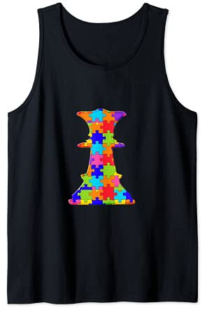 Chess Queen Jigsaw Autism Puzzle Tank Top