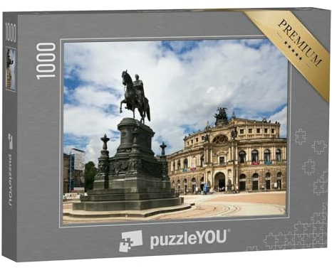 puzzleYOU: Puzzle 1000 Teile „König-Johann-Denkmal auf dem Theaterplatz von Dresden“ – aus der Puzzle-Kollektion Dresden, Deutsche Städte