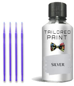 Interior Kitchen/Bathroom Gloss Enamel Paint 30ml House Touch Up Pen With Brush Quick Dry & Waterproof For Appliances Microwave, Sink, Cooker, Shower, Fridge, Radiator, Metal (Silver)