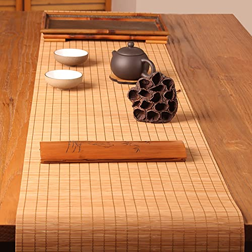 FUDANLI Chemin de Table Extra Large 50/ 60cm Chemin de Table en Bambou, Style Japonais Tapis de Thé Antidérapants pour Tables Basses Restaurant, Napperon Anti-Chaud (Size : 60x120cm/23.6x47.2in)