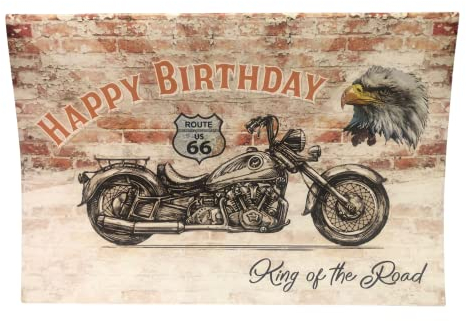 Vulkan-Druckerei OHG Geburtstagskarte für Männer Motorrad A6 quer: Happy Birthday, King of the Road (Retro)