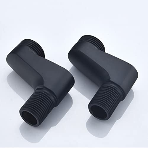 BiaoTeng adaptateur robinet baignoire mitigeur douche entraxe 60mm g1/2 raccord Accessoires de robinet à raccord contre-coudé excentrés en laiton pour salle de bain,noir