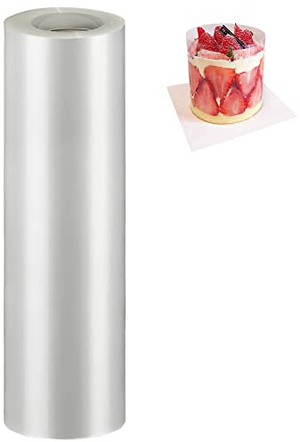 BYKITCHEN Clear Acetate Cake Collars, Cake Decorating Roll | Clear Acetate Cake Collar Roll, 12 Inch, Cut to Size for Mousse, Chocolate, Cheesecake Edges and Tall Cake Decorating