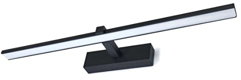 LumenTEC LED Spiegellampe, LED Spiegelleuchte 60cm, Schminklicht 12W 4.000K neutralweiß Licht, Badlampe Wandbeleuchtung IP65, Schwarz (Venus 12W)