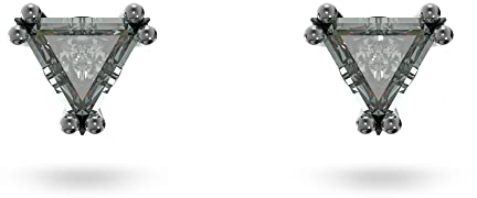 Swarovski Stilla Ohrstecker, Trilliant-Schliff, Schwarz, Rutheniert