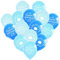 15 Luftballons Geburtstag Junge • Premium Ballons Happy Birthday Helium geeignet • 4 Seiten Druck • 3 Farben Blau, Babyblau, Eisblau • Geburtstagsdeko Junge • 100% Naturlatex, Bio abbaubar