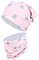 TupTam Unisex Kinder Beanie Mütze Schlauchschal Set, Farbe: Herzen Glitzer Grau/Rosa Grau Meliert, Größe: 54-56