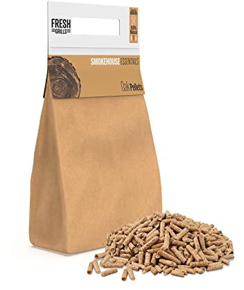 Premium Oak BBQ Holzpellets 3kg - 100% natürlicher Brennstoff für Pizzaöfen, Kamado-Grills, BBQ Smoker - starker Rauchgeschmack - geringe Feuchtigkeit, hohe Hitze - umweltfreundlich, plastikfreie